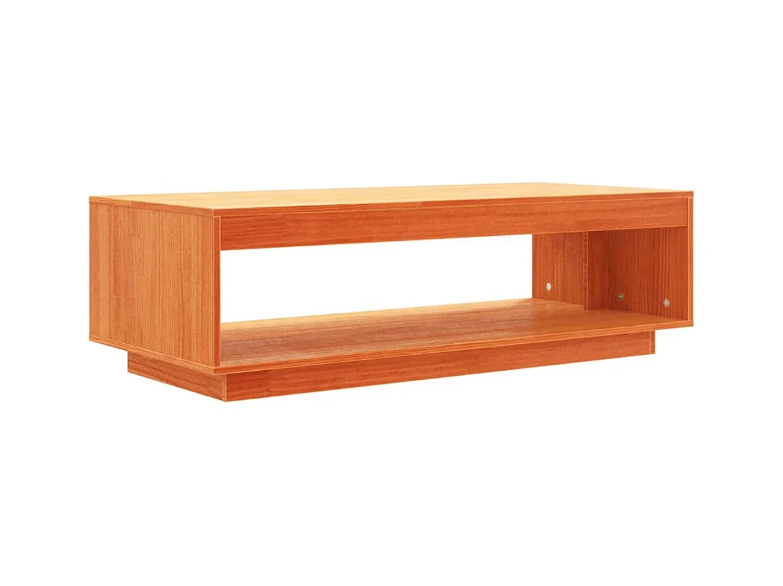 Table basse cire marron 110x50x33,5 cm bois massif de pin