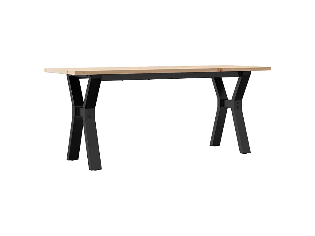 Mesa de centro estrutura em Y 110x40x45cm pinho e aço