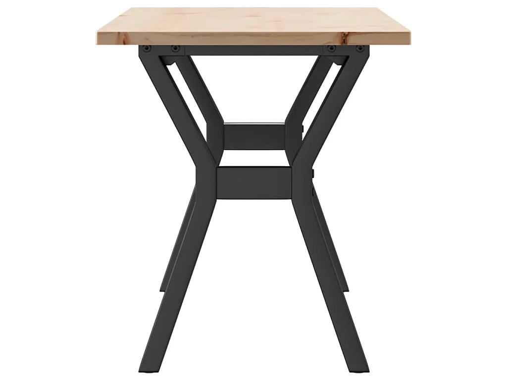 Mesa de centro estrutura em Y 110x40x45cm pinho e aço