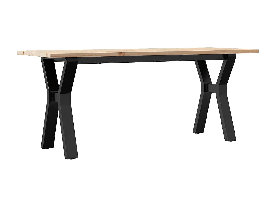 Mesa de centro estrutura em Y 110x40x45cm pinho e aço