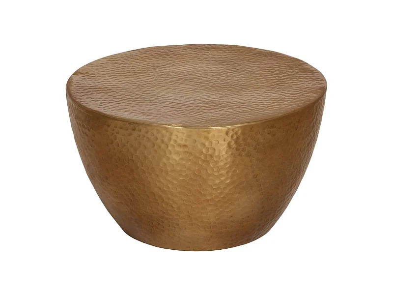 Couchtisch Aluminium Gehämmert Ø 50x30 cm Messing