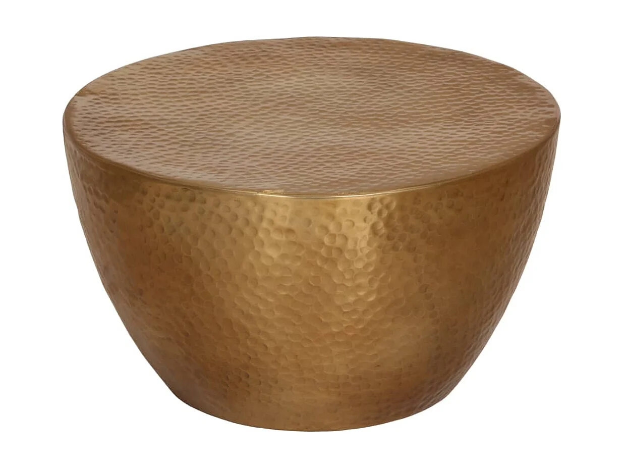 Table basse martelée en aluminium Ø 50x30 cm laiton