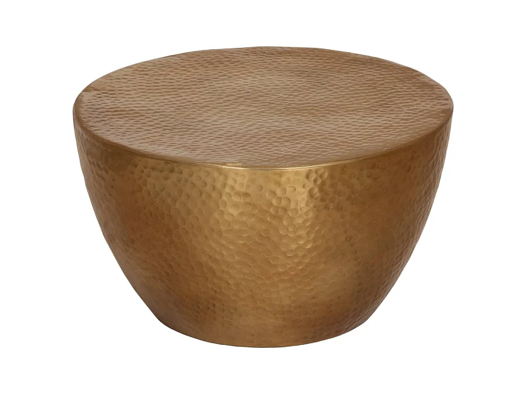 Table basse martelée en aluminium Ø 50x30 cm laiton