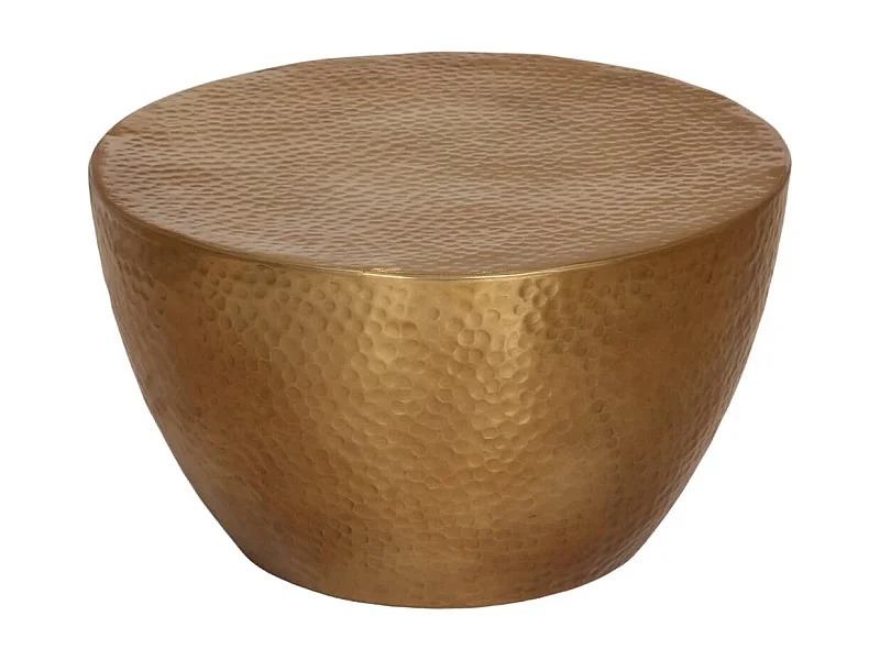 Table basse martelée en aluminium Ø 50x30 cm laiton