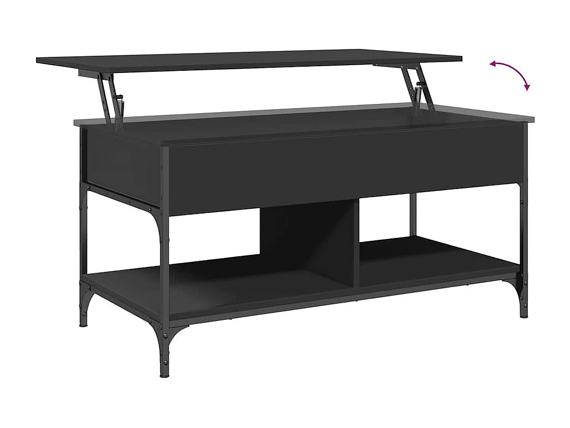 Salontafel 100x50x50 cm bewerkt hout en metaal zwart