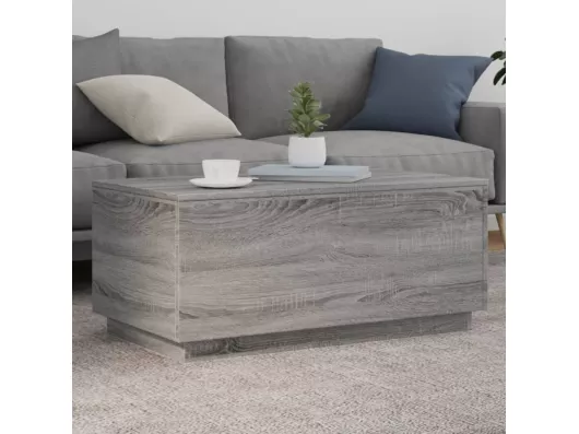 Kauf Unique Couchtisch mit LED-Leuchten Grau Sonoma 90x50x40 cm