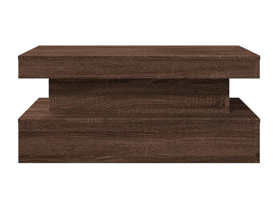 Table basse avec lumières LED chêne marron 90x50x40 cm