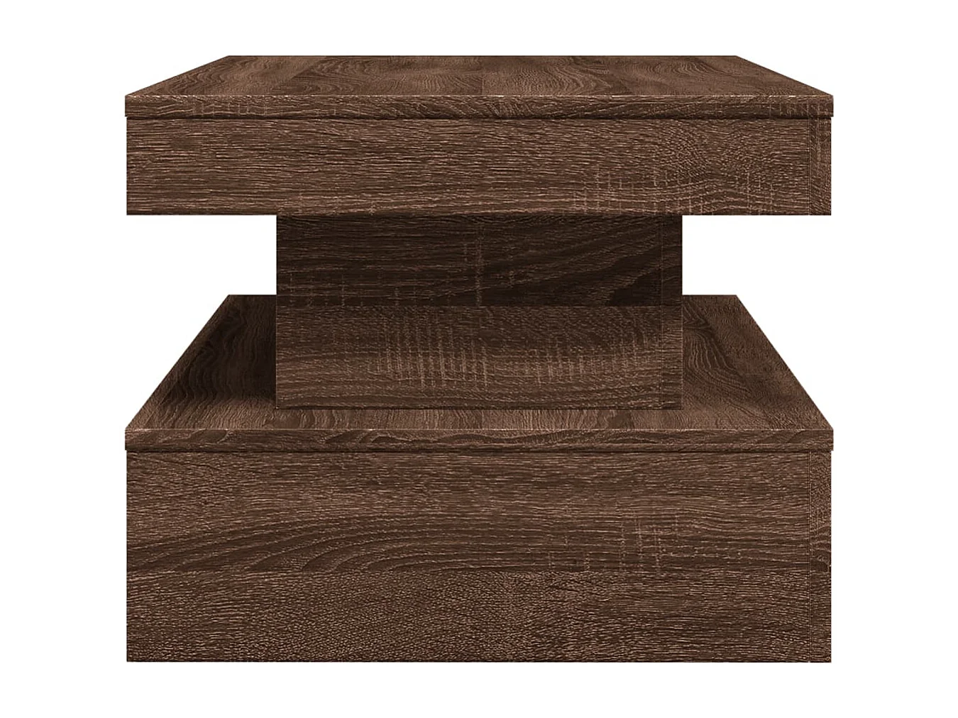 Table basse avec lumières LED chêne marron 90x50x40 cm