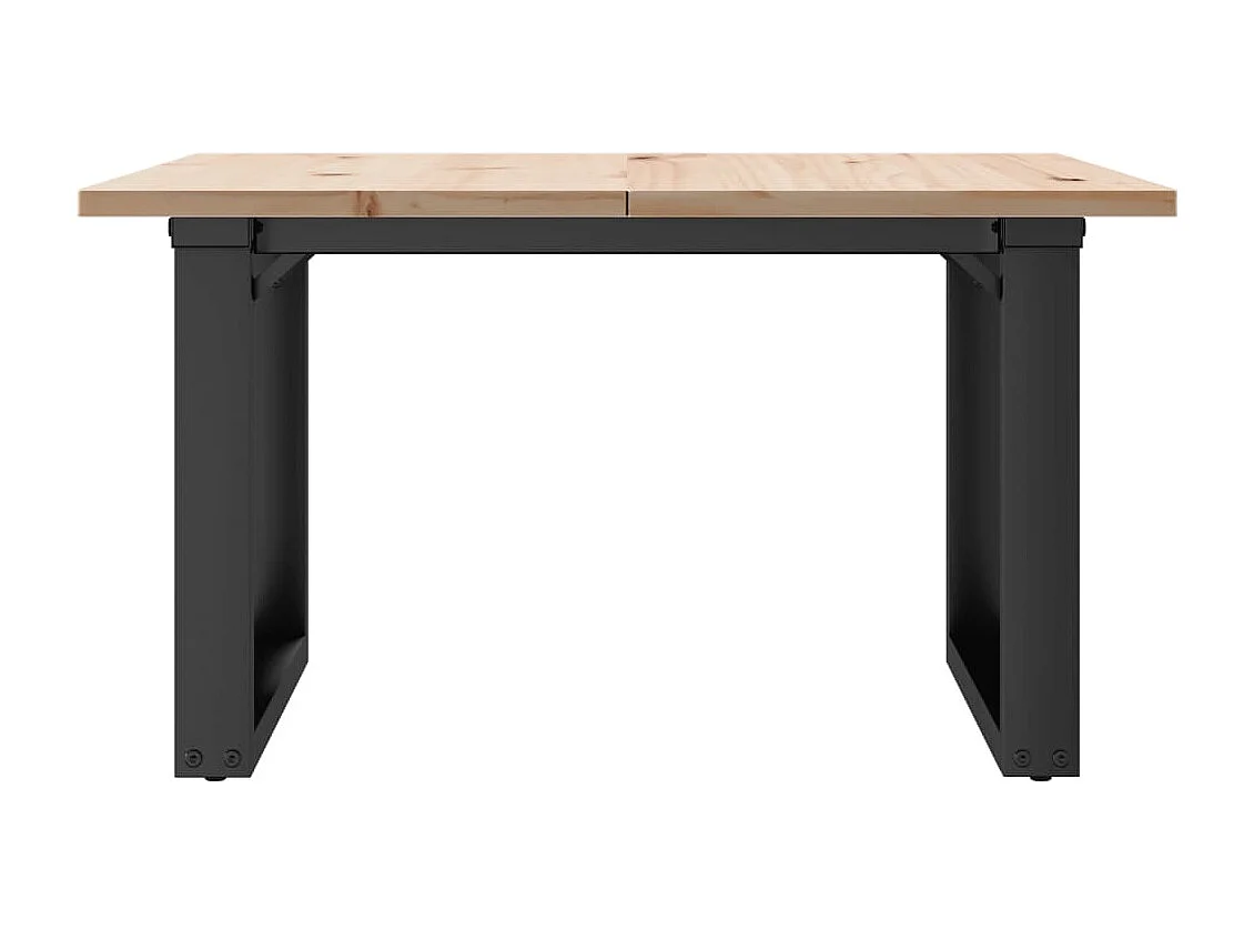 Tavolino da Salotto Telaio a O 60x60x40cm Legno Pino e Acciaio