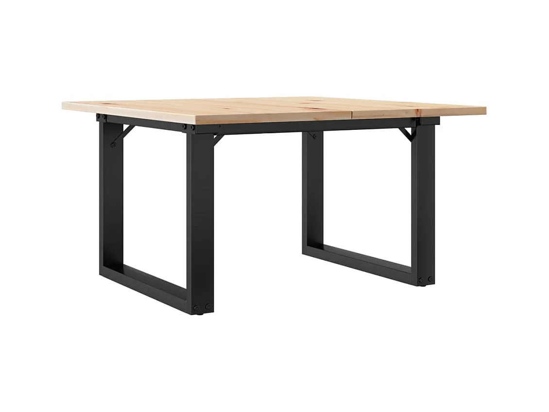 Salontafel O-frame 60x60x40 cm massief grenenhout en staal