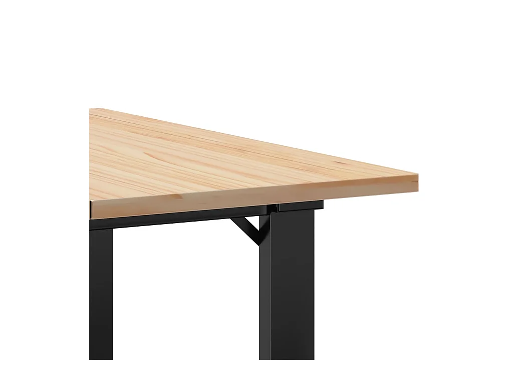 Salontafel O-frame 60x60x40 cm massief grenenhout en staal