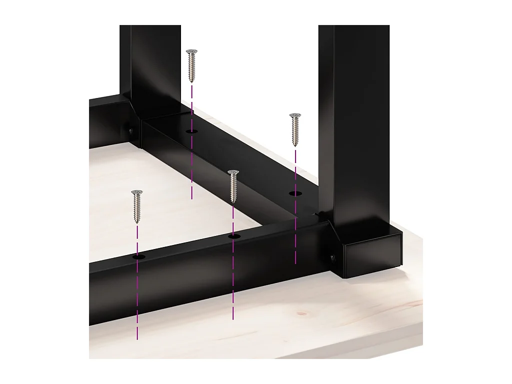 Salontafel O-frame 60x60x40 cm massief grenenhout en staal