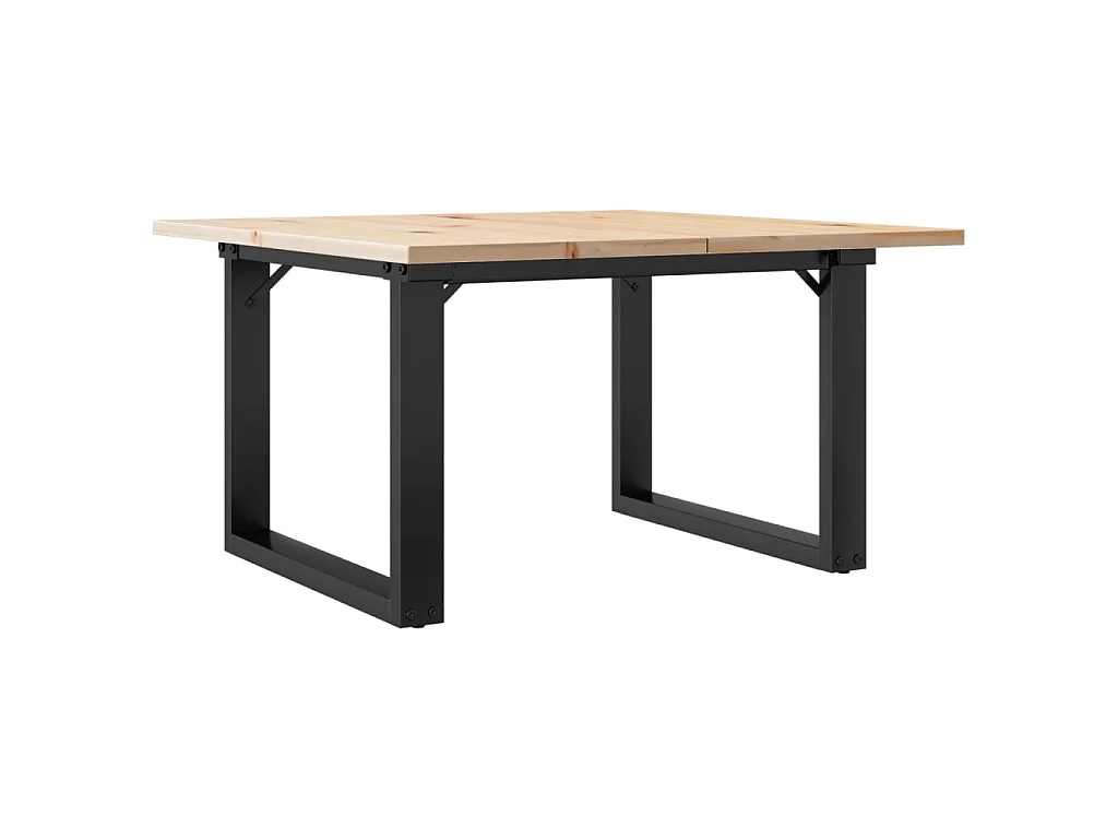 Salontafel O-frame 60x60x40 cm massief grenenhout en staal