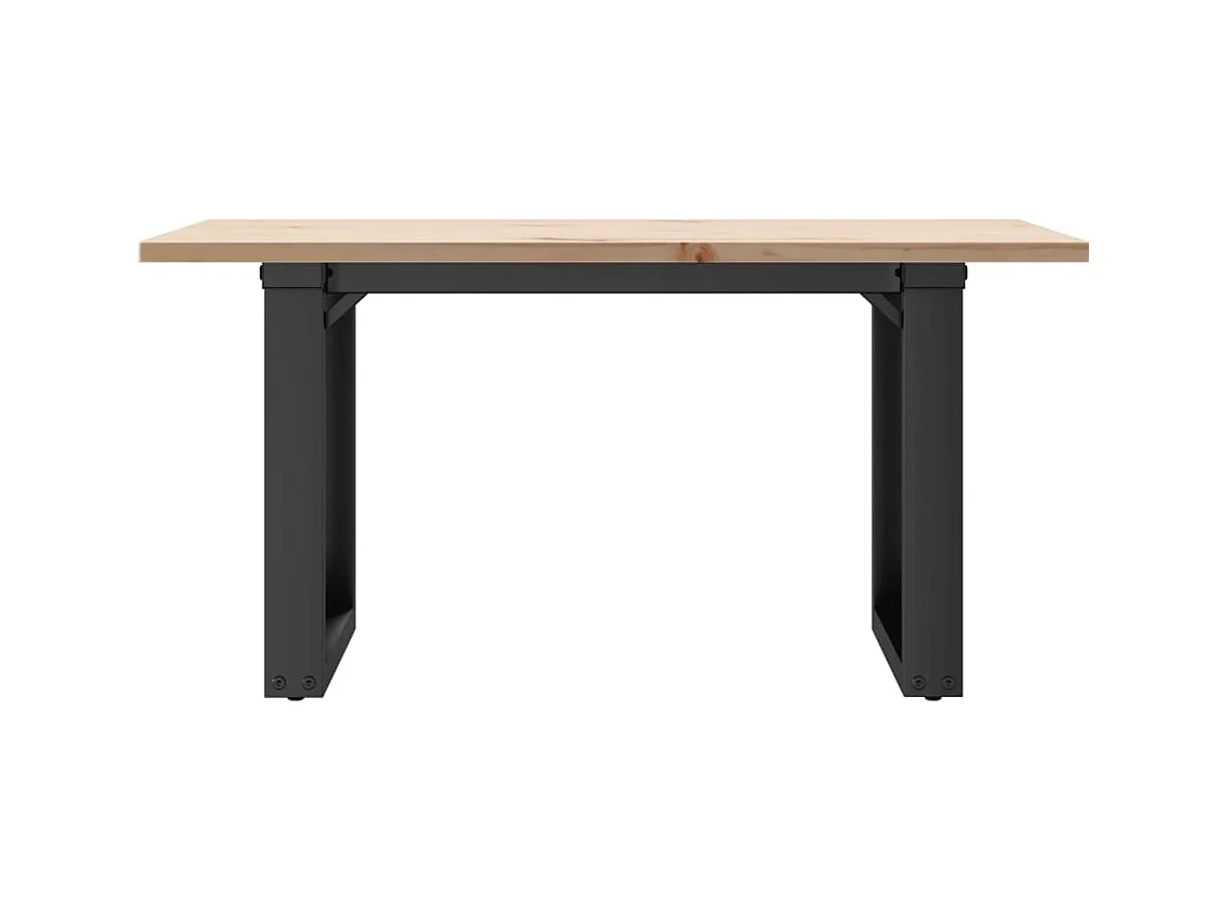 Couchtisch O-Gestell 80x50x40cm Massivholz Kiefer und Stahl