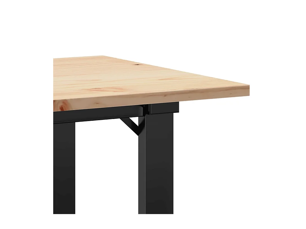Couchtisch O-Gestell 80x50x40cm Massivholz Kiefer und Stahl