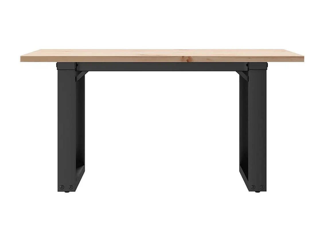 Tavolino da Salotto Telaio a O 80x50x40cm Legno Pino e Acciaio