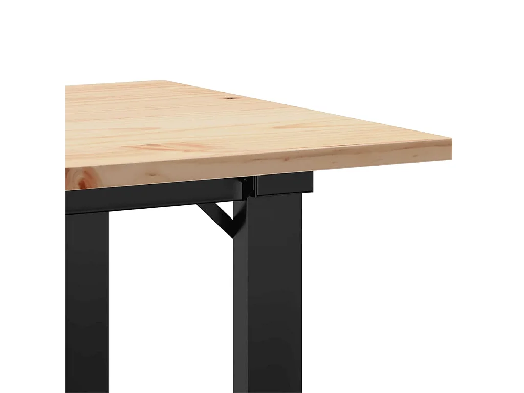 Tavolino da Salotto Telaio a O 80x50x40cm Legno Pino e Acciaio