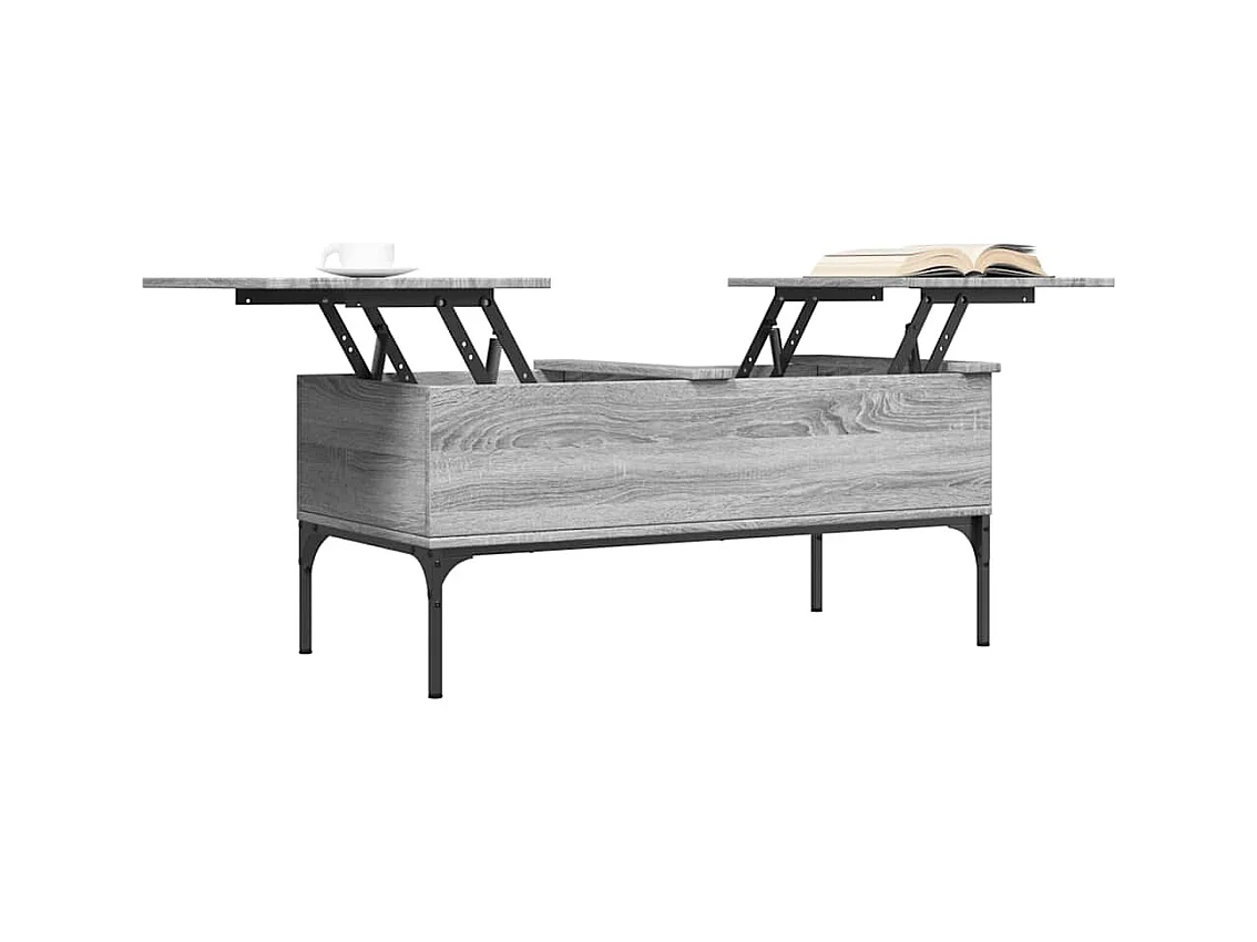 Couchtisch Grau Sonoma 100x50x45 cm Holzwerkstoff und Metall