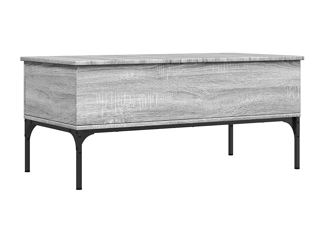 Tavolino Grigio Sonoma 100x50x45 cm Legno Multistrato e Metallo