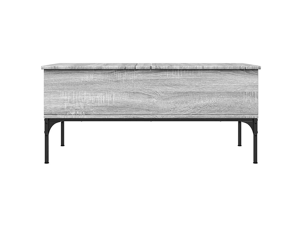 Tavolino Grigio Sonoma 100x50x45 cm Legno Multistrato e Metallo