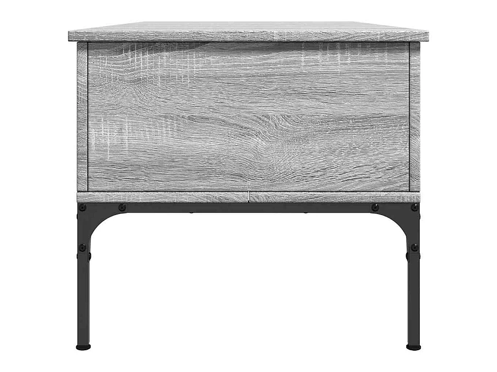 Tavolino Grigio Sonoma 100x50x45 cm Legno Multistrato e Metallo