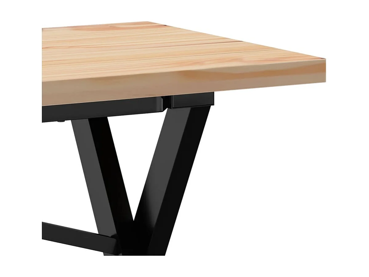 Couchtisch X-Gestell 160x40x45,5 cm Massivholz Kiefer Stahl