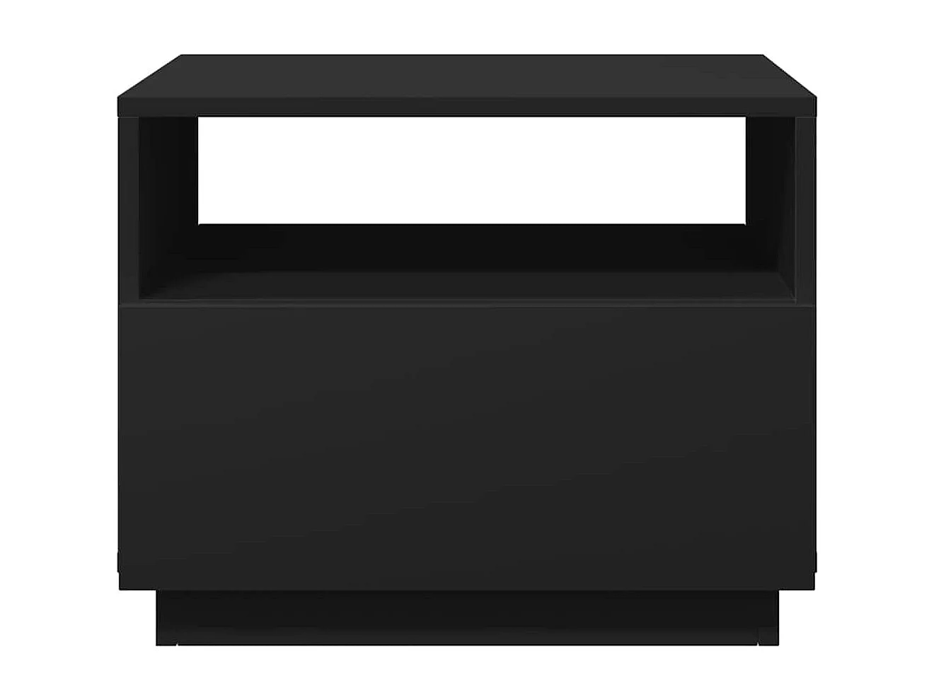 Table basse avec lumières LED noir 50x49x40 cm