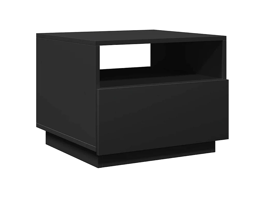 Table basse avec lumières LED noir 50x49x40 cm