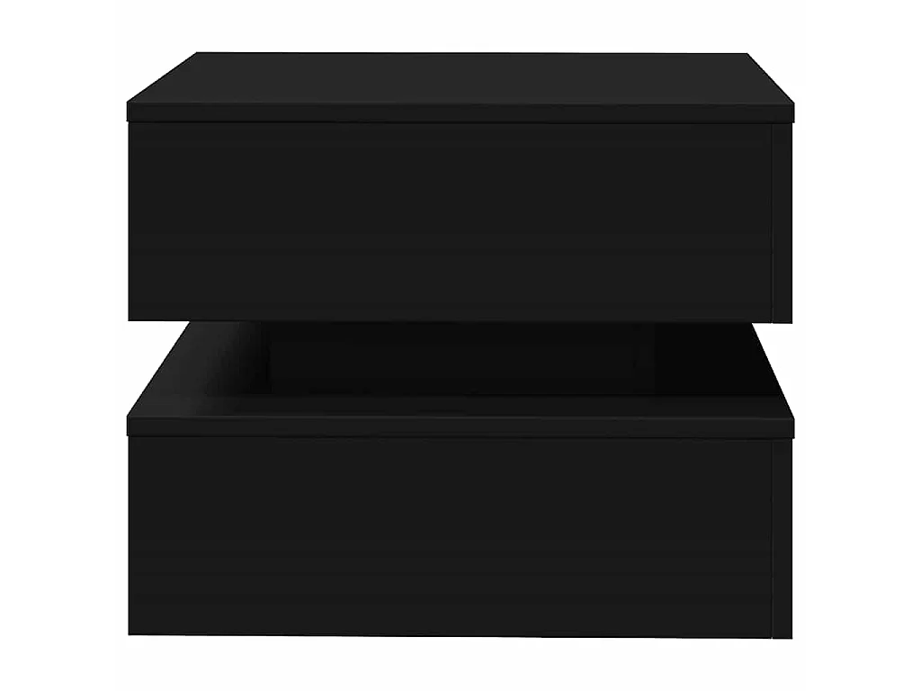 Table basse avec lumières LED noir 50x50x40 cm