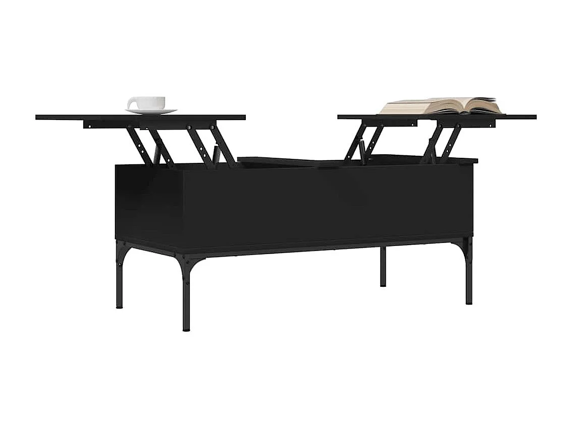 Couchtisch Schwarz 100x50x45 cm Holzwerkstoff und Metall