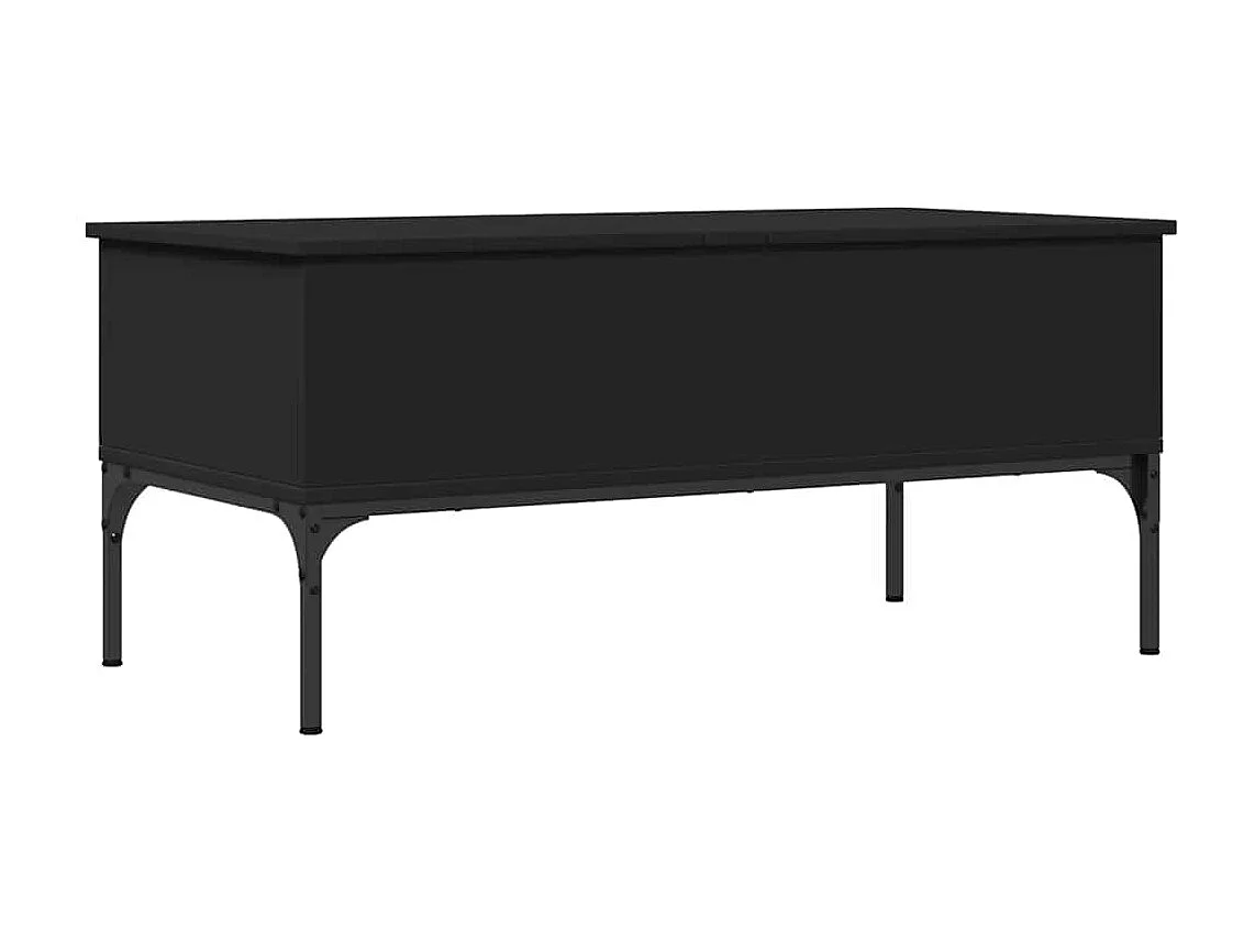 Table basse noir 100x50x45 cm bois d'ingénierie et métal