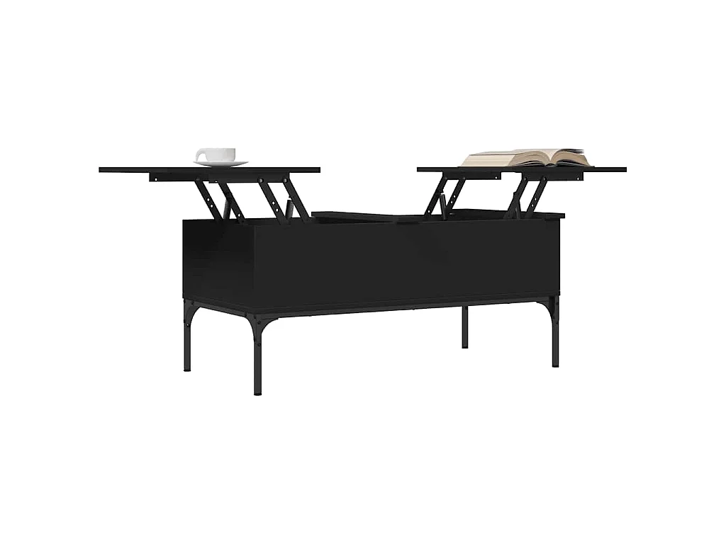 Couchtisch Schwarz 100x50x45 cm Holzwerkstoff und Metall