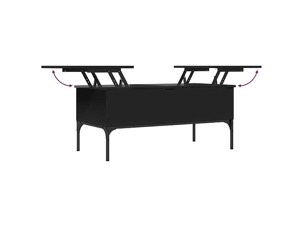 Couchtisch Schwarz 100x50x45 cm Holzwerkstoff und Metall