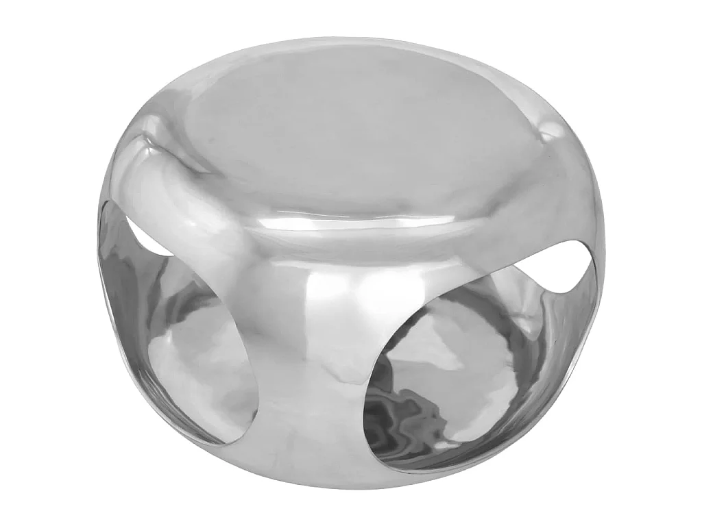 Table basse aluminium 50x50x30 cm argenté