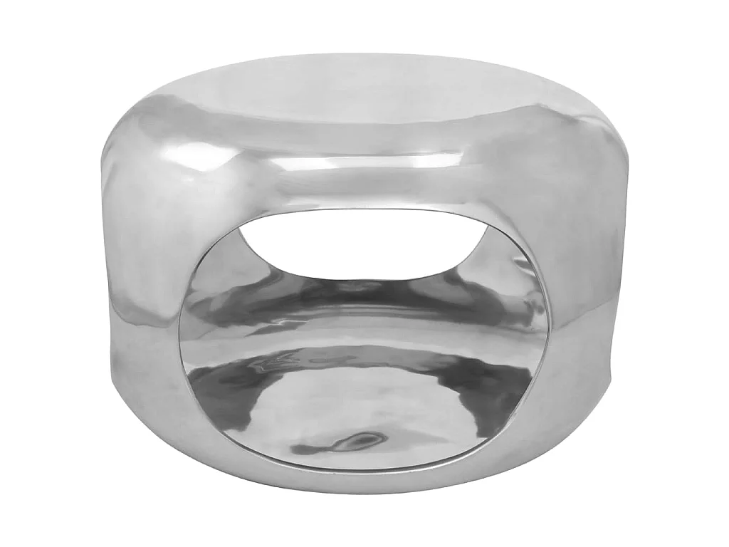 Table basse aluminium 50x50x30 cm argenté