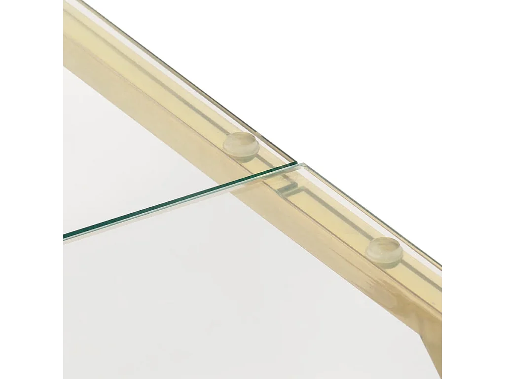 Table basse doré acier inoxydable et verre trempé
