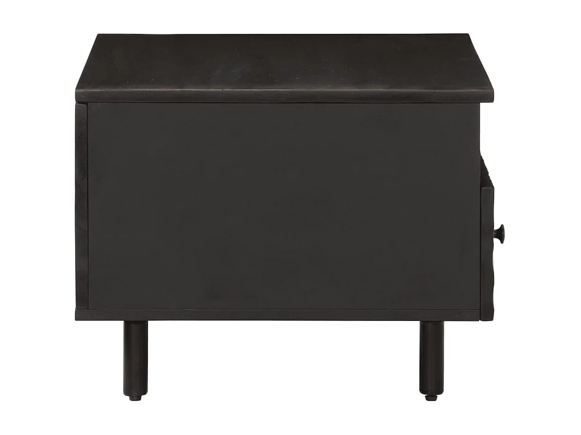 Table basse noir 80x54x40 cm bois massif de manguier