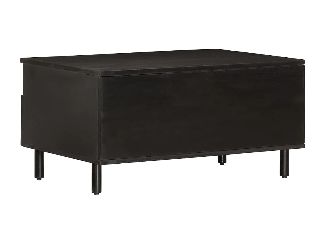 Couchtisch Schwarz 80x54x40 cm Massivholz Mango