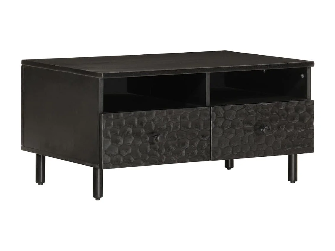 Table basse noir 80x54x40 cm bois massif de manguier
