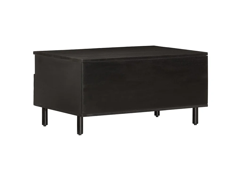 Table basse noir 80x54x40 cm bois massif de manguier