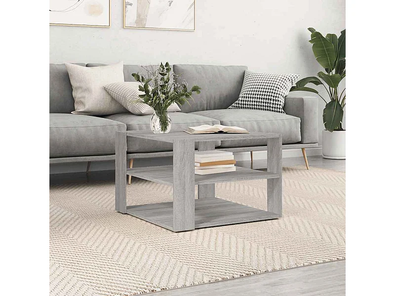 Table basse sonoma gris 58x58x40 cm bois d'ingénierie