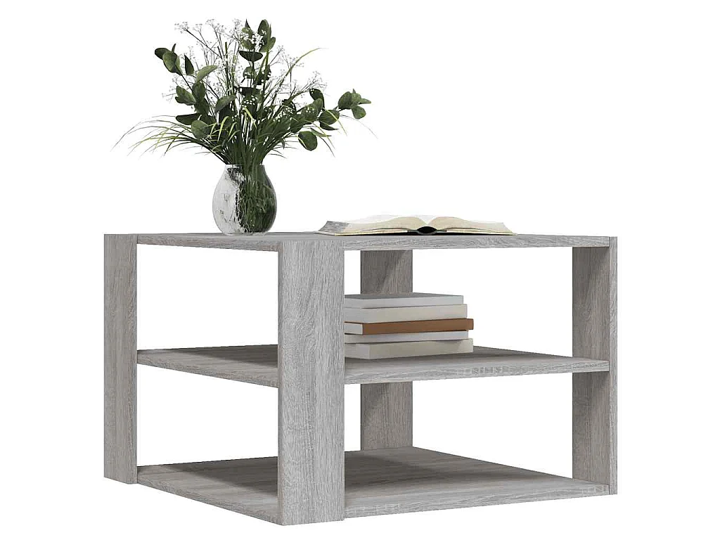 Table basse sonoma gris 58x58x40 cm bois d'ingénierie