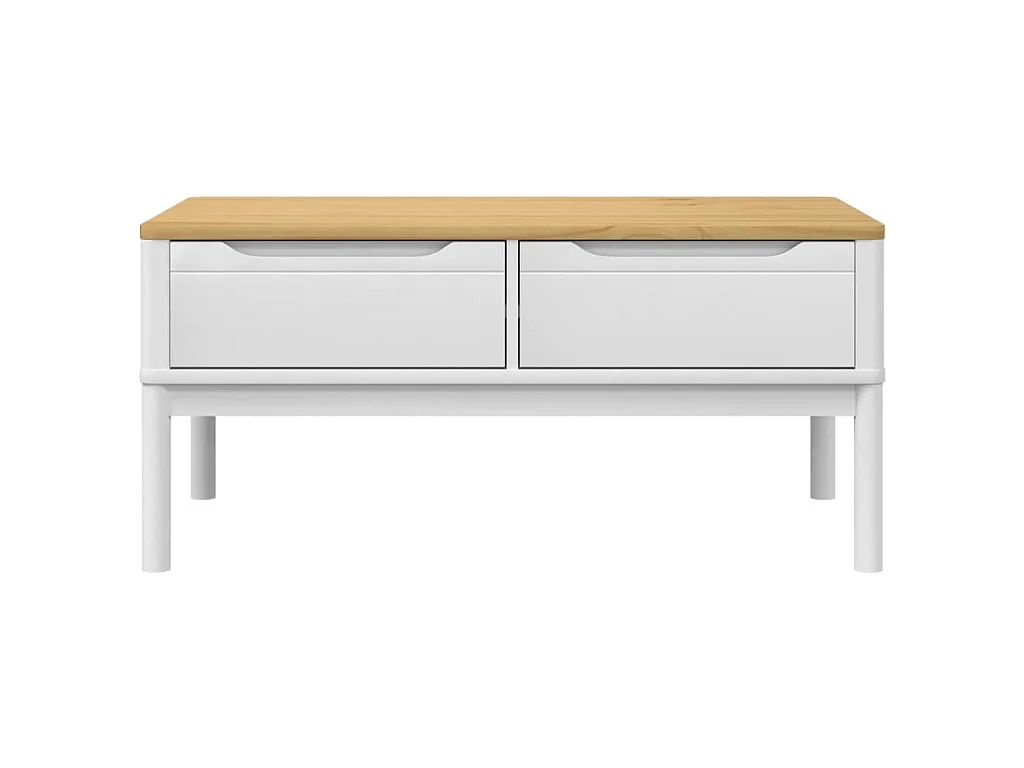 Mesa de centro FLORO 99x55,5x45 cm madeira pinho maciça branco