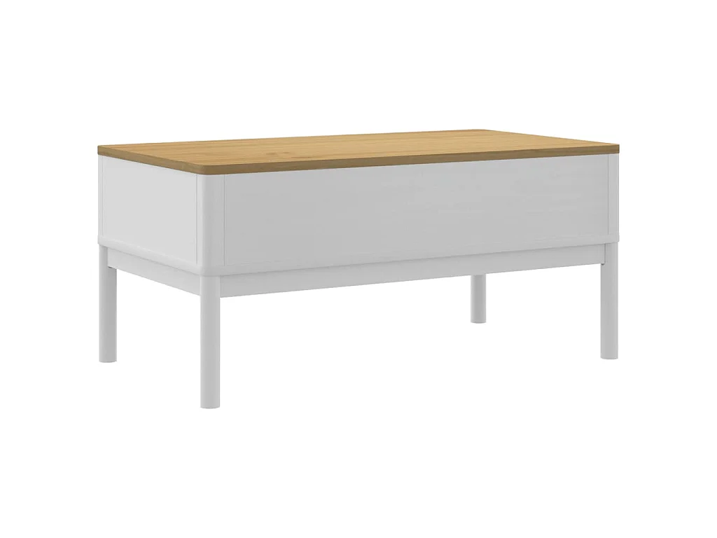 Mesa de centro FLORO 99x55,5x45 cm madeira pinho maciça branco