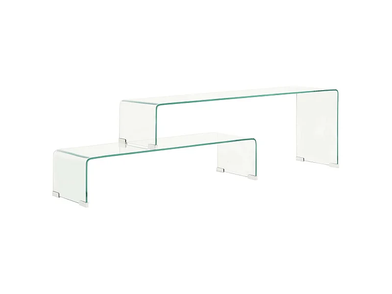 2-tlg. Couchtisch-Set 90x30x20/110x30x40 cm Hartglas