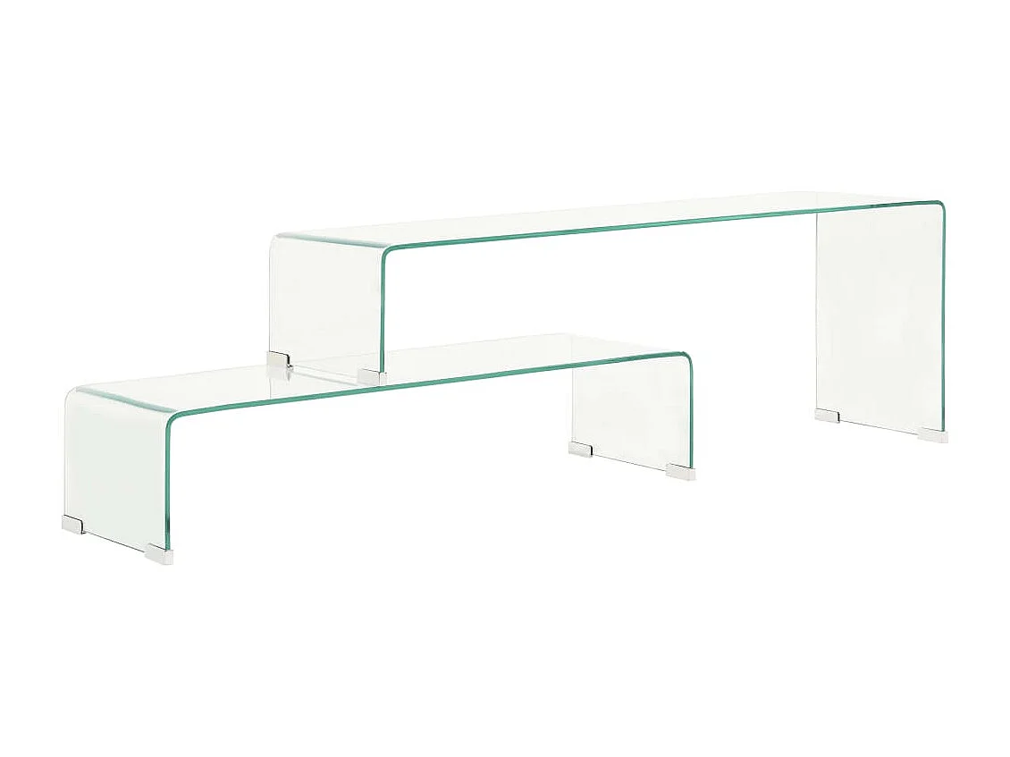 Ensemble de table basse 2 pcs 90x30x20/110x30x40cm Verre trempé