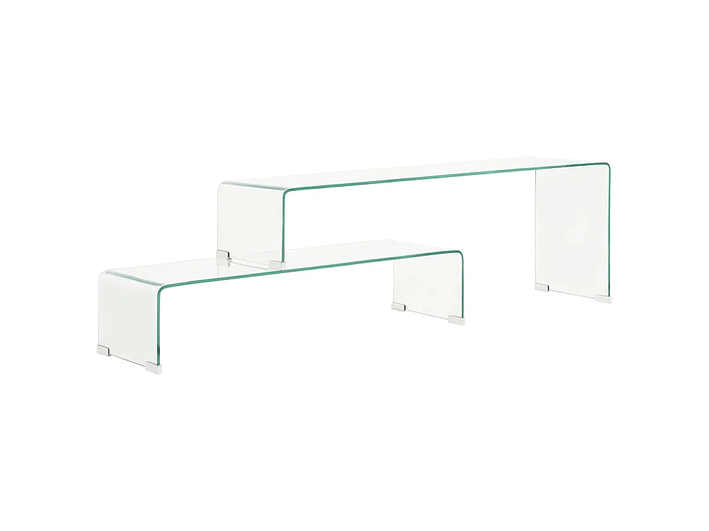 Ensemble de table basse 2 pcs 90x30x20/110x30x40cm Verre trempé