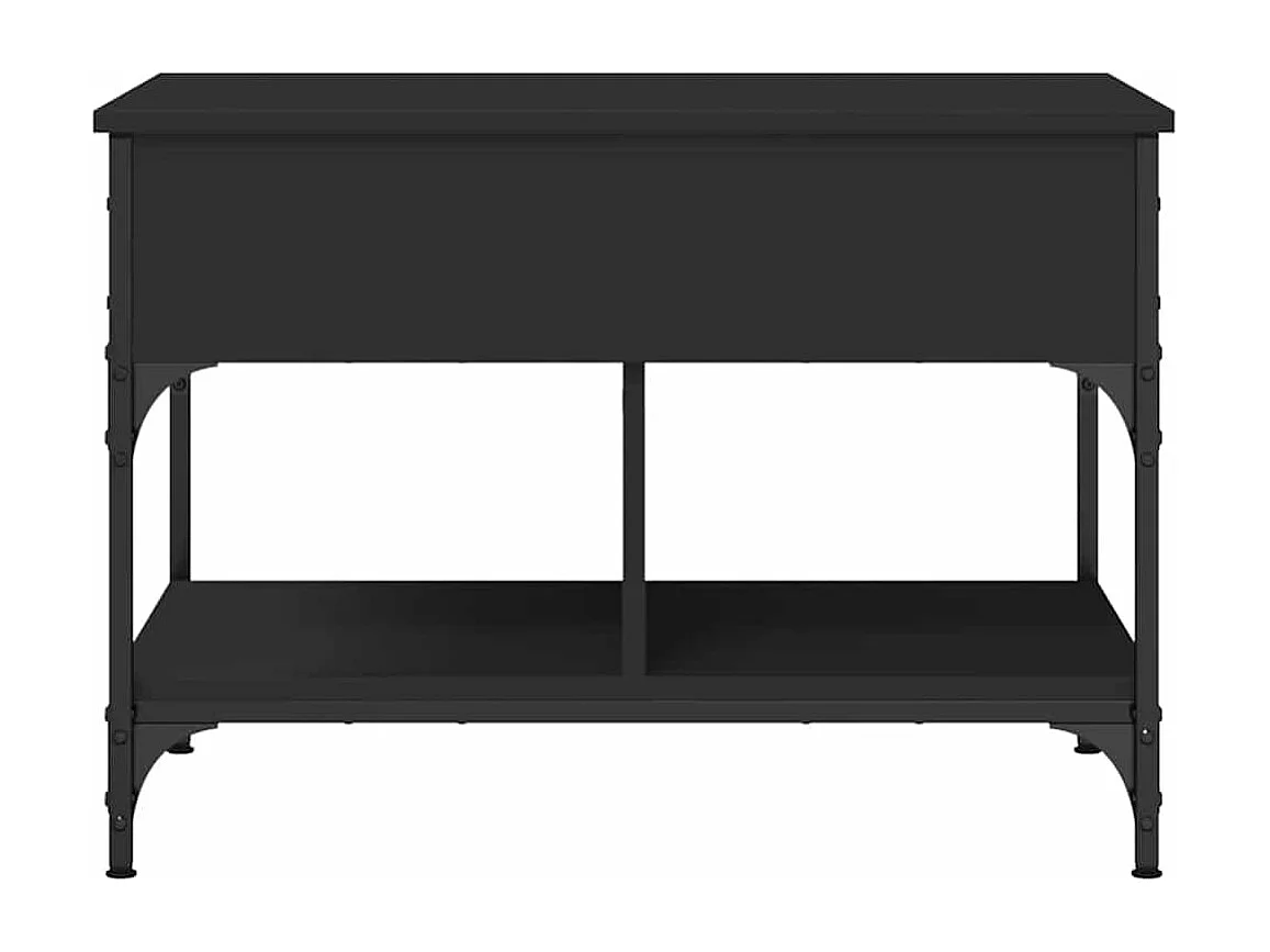 Tavolino da Salotto Nero 70x50x50cm Legno Multistrato Metallo
