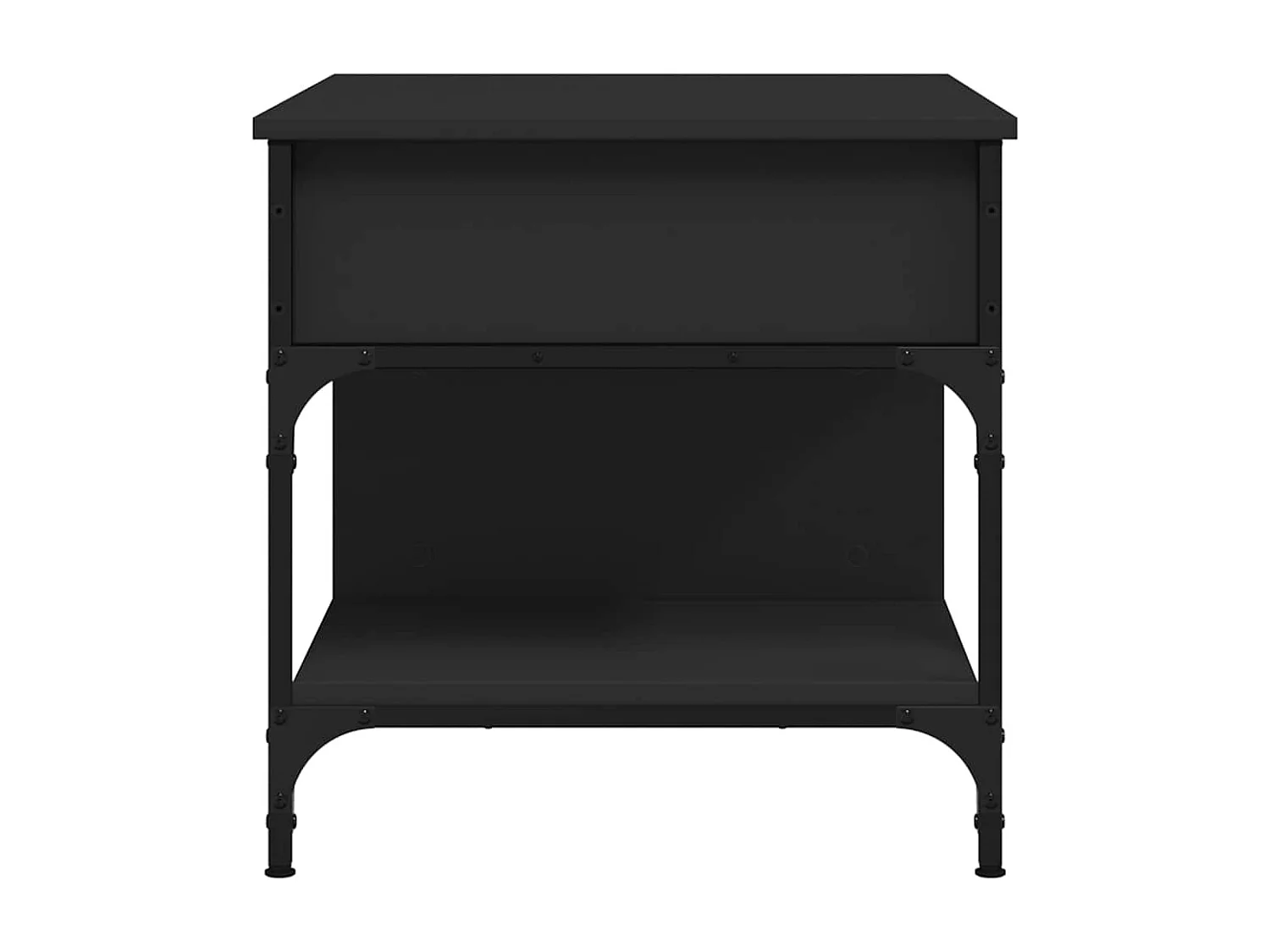 Tavolino da Salotto Nero 70x50x50cm Legno Multistrato Metallo