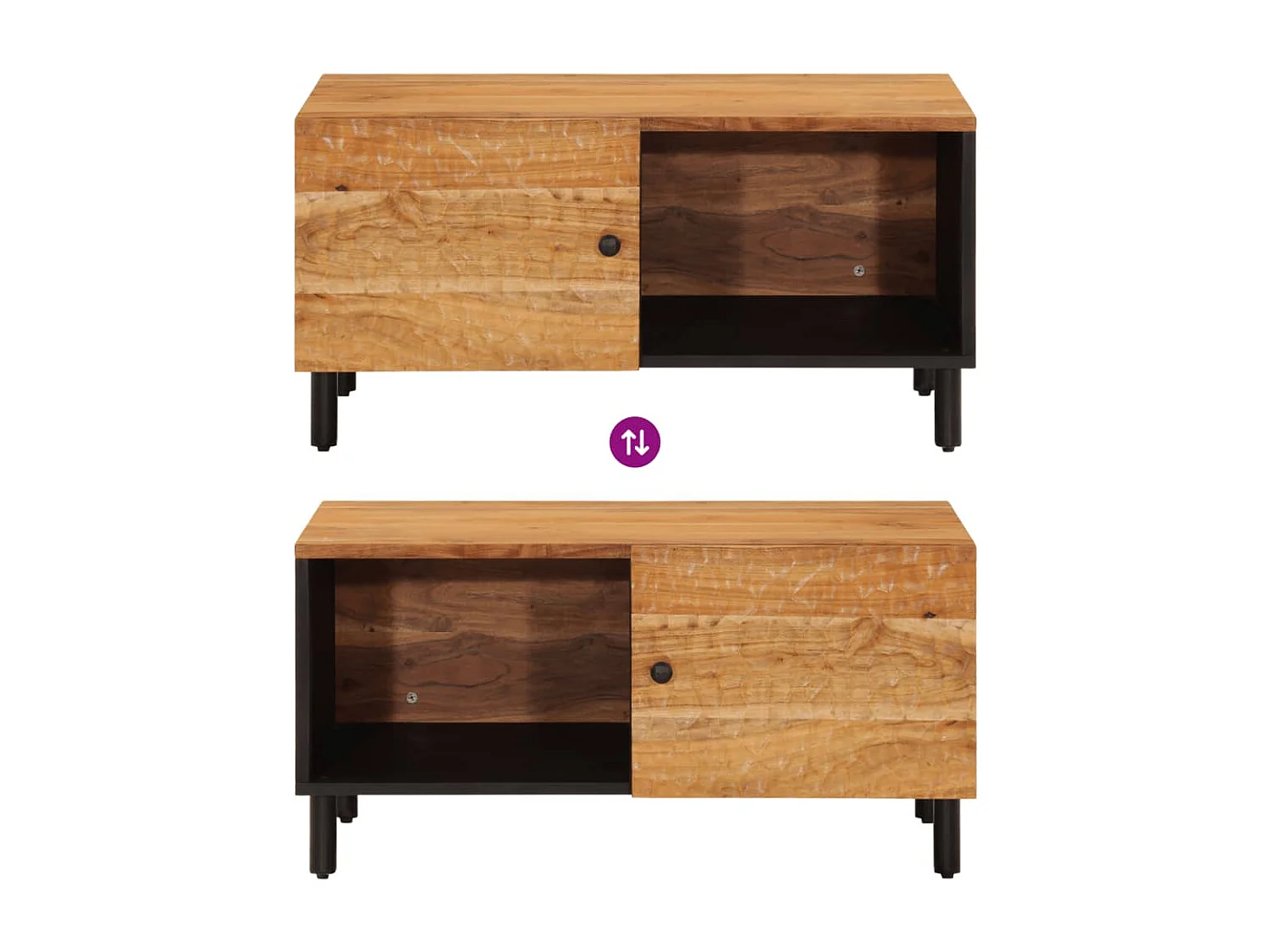 Couchtisch 80x50x40 cm Massivholz Akazie